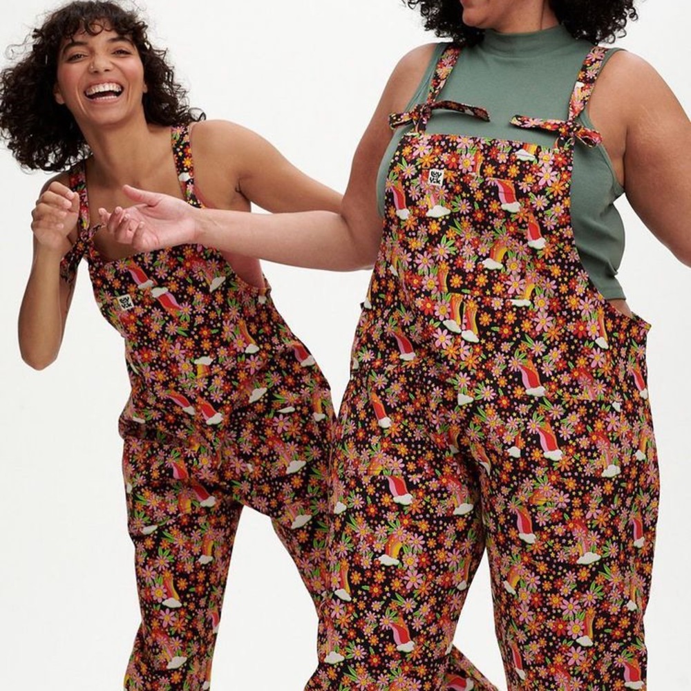 Lucy & Yak poppy almond print dungarees